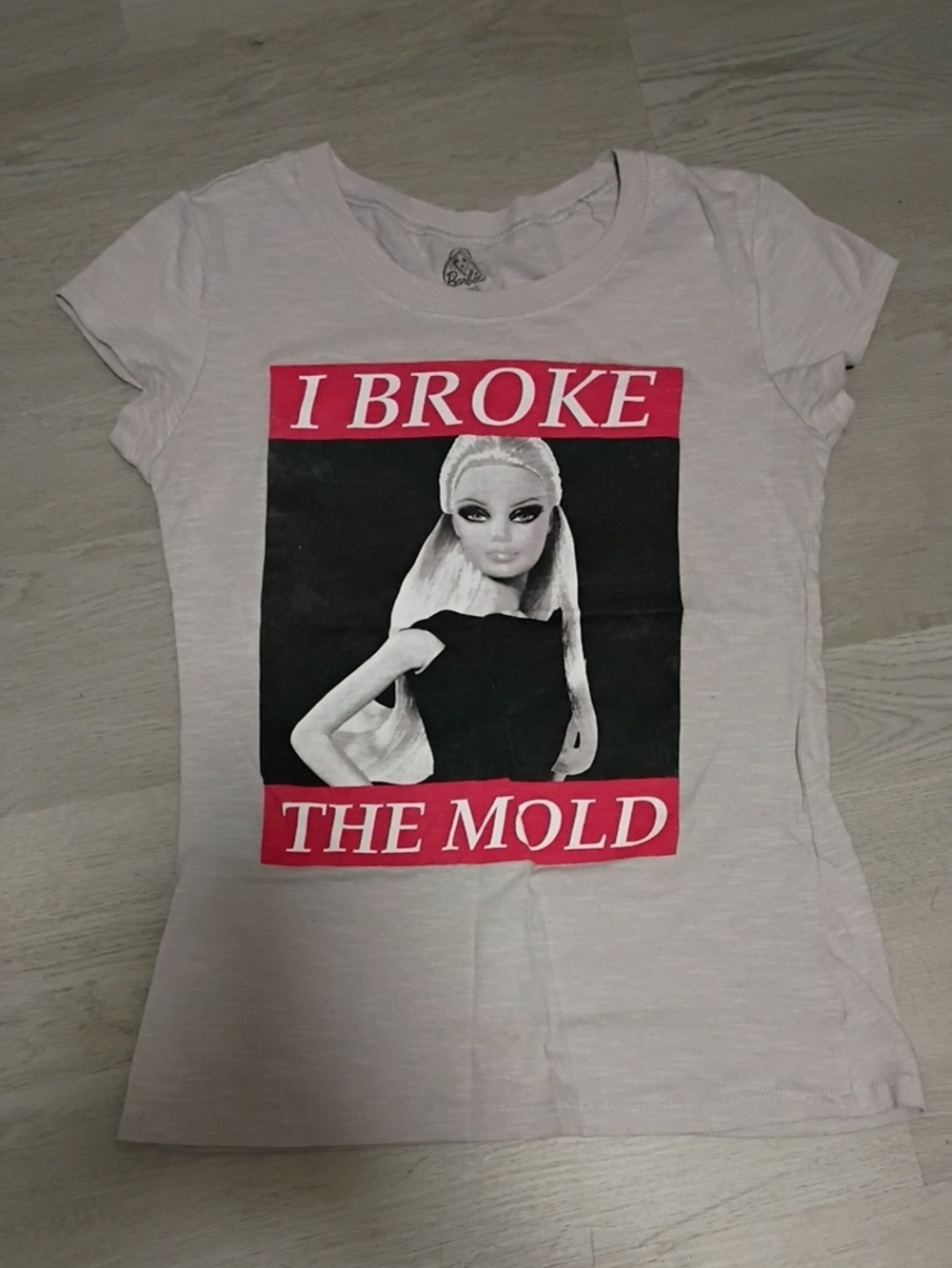 Barbie Light Gray Tee with Black Logo
